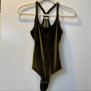 Madewell Velvet Racerback Bodysuit • XXS